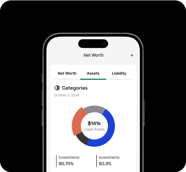 Kashvisor app showing customizable financial dashboard with charts