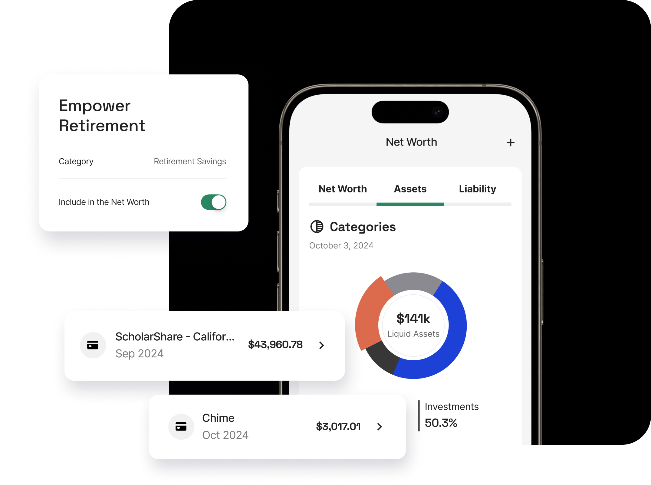 Kashvisor app showing customizable financial dashboard with charts